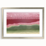 Abstract Office Wall Art – Burgundy & Green Landscape Canvas