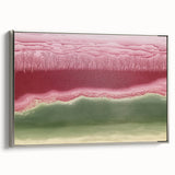 Abstract Office Wall Art – Burgundy & Green Landscape Canvas