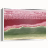 Abstract Office Wall Art – Burgundy & Green Landscape Canvas