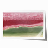 Abstract Office Wall Art – Burgundy & Green Landscape Canvas