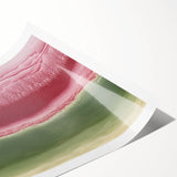 Abstract Office Wall Art – Burgundy & Green Landscape Canvas