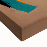 Close-up of an abstract figurative wall art piece on stretched canvas, showcasing vibrant colors and intricate textures that enhance any modern decor. Perfect for adding a unique artistic touch to living spaces.