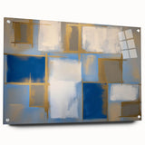 Abstract geometric acrylic glass art piece showcasing a side view with colorful pins, adding depth and dimension to modern decor. Ideal for contemporary spaces.