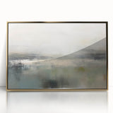 Framed abstract landscape wall art featuring a gold-accented design, showcasing vivid colors and intricate details, perfect for modern home decor.