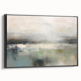 Framed canvas artwork showcasing an abstract landscape with vibrant colors and intricate details, emphasizing a modern aesthetic ideal for home decor.