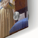 Baroque Art Print - Elegant Woman with Blue and Beige Interior Scene