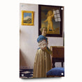 Baroque Art Print - Elegant Woman with Blue and Beige Interior Scene