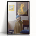 Baroque Art Print - Elegant Woman with Blue and Beige Interior Scene
