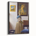 Baroque Art Print - Elegant Woman with Blue and Beige Interior Scene