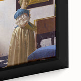 Baroque Art Print - Elegant Woman with Blue and Beige Interior Scene