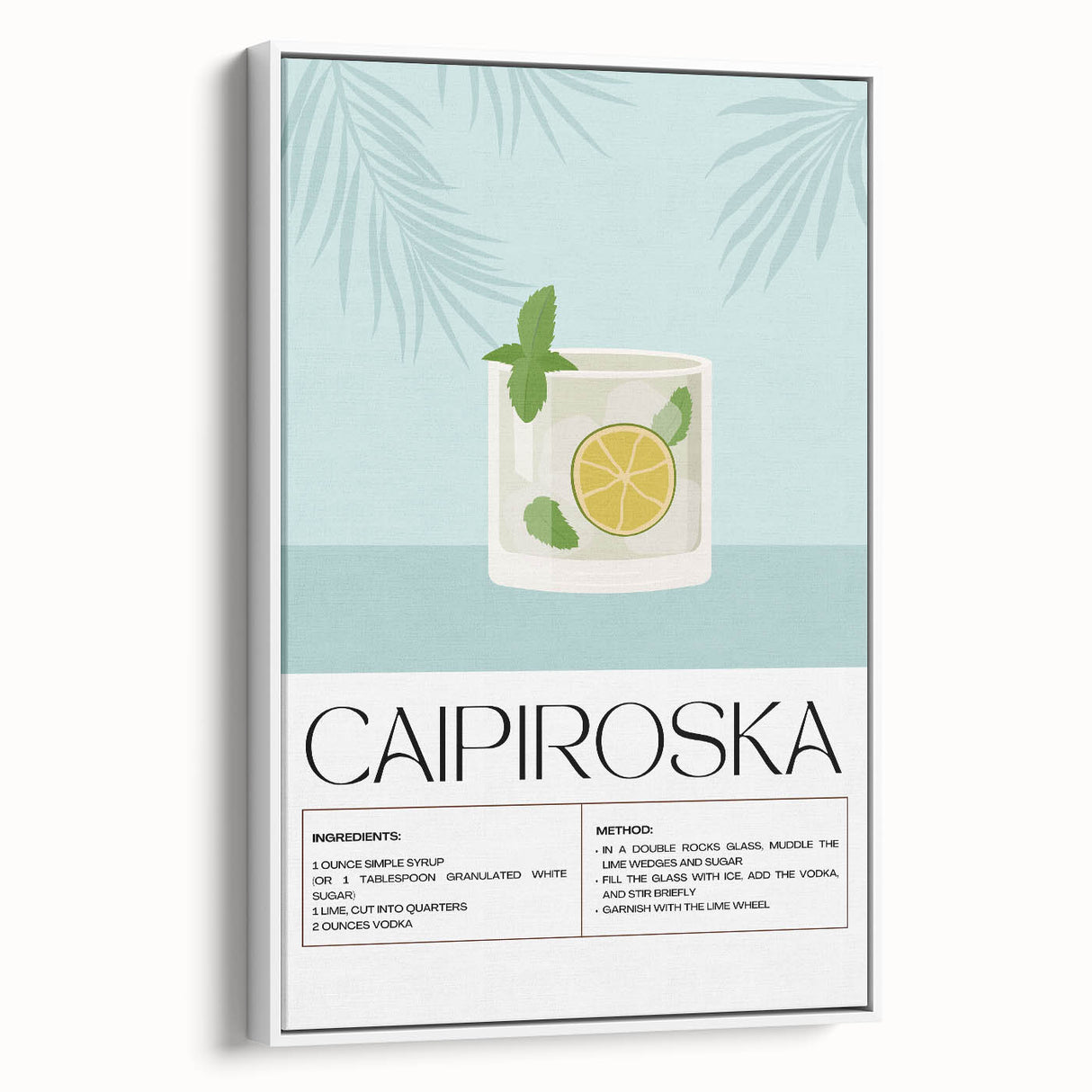 Extra large framed canvas featuring vintage poster art of colorful food and drinks, ideal for living room decor.
