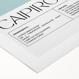 Art deco poster featuring a stylized cocktail glass in bold black and gold tones on rolled canvas.