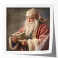 Christmas Framed Art - Santa with Gift Box Seasonal Wall Decoration