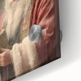 Holiday Wall Decorations - Santa with Gift in Snow Christmas Artwork