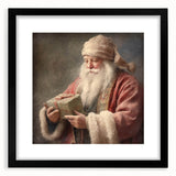 Holiday Wall Decorations - Santa with Gift in Snow Christmas Artwork