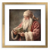 Holiday Wall Decorations - Santa with Gift in Snow Christmas Artwork