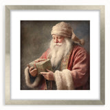 Holiday Wall Decorations - Santa with Gift in Snow Christmas Artwork
