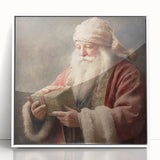 Holiday Wall Decorations - Santa with Gift in Snow Christmas Artwork