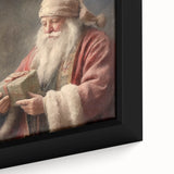 Holiday Wall Decorations - Santa with Gift in Snow Christmas Artwork