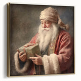 Holiday Wall Decorations - Santa with Gift in Snow Christmas Artwork