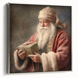 Holiday Wall Decorations - Santa with Gift in Snow Christmas Artwork