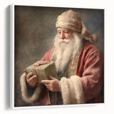 Holiday Wall Decorations - Santa with Gift in Snow Christmas Artwork