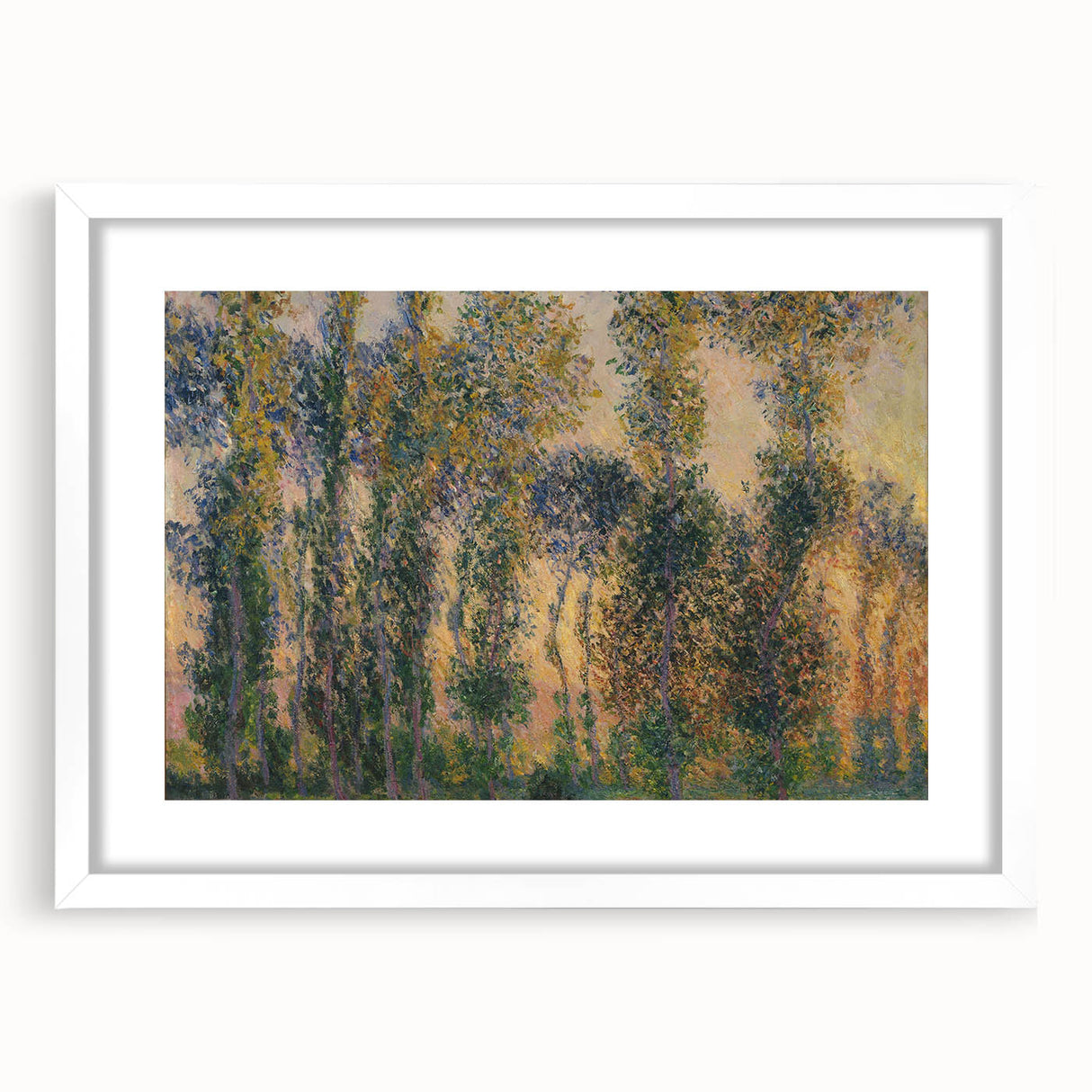 Impressionist Sunrise - Monet's Poplars at Giverny, Elegant Framed Print