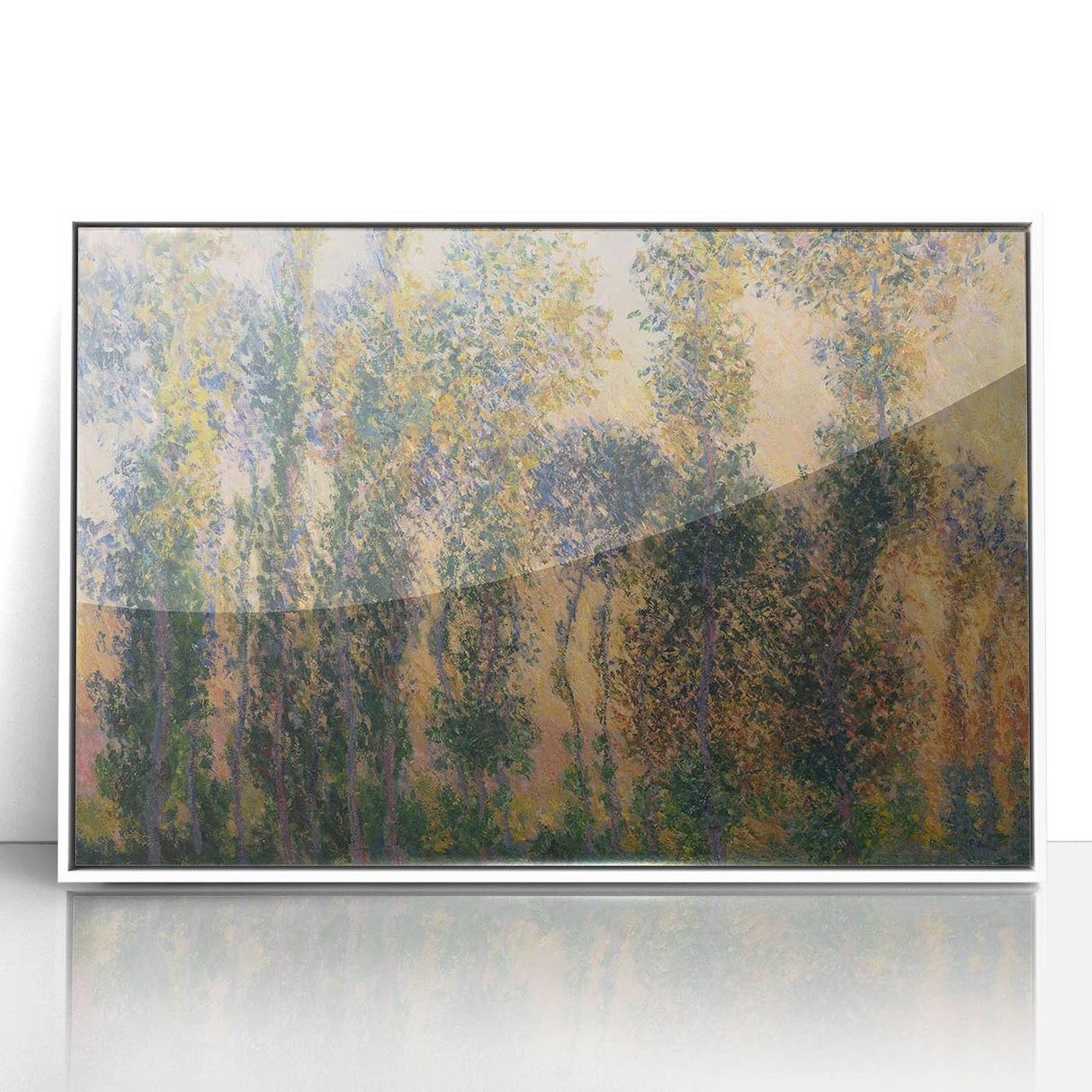 Impressionist Sunrise - Monet's Poplars at Giverny, Elegant Framed Print