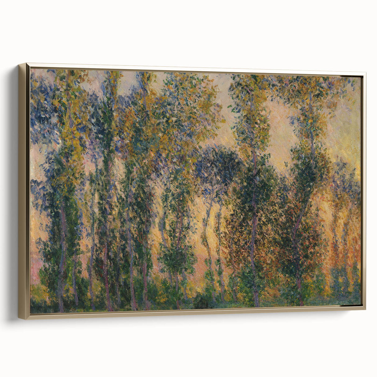 Impressionist Sunrise - Monet's Poplars at Giverny, Elegant Framed Print