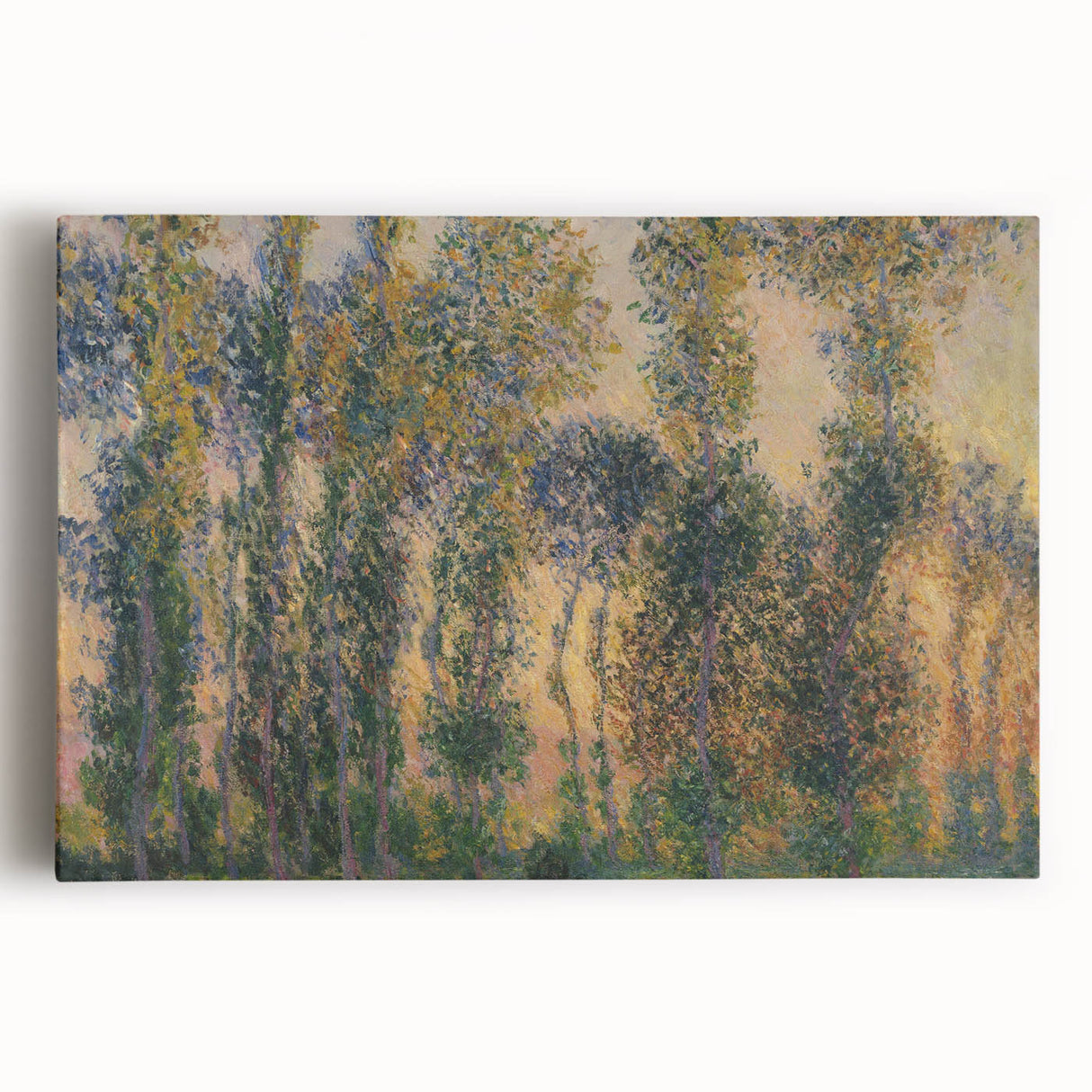 Impressionist Sunrise - Monet's Poplars at Giverny, Elegant Framed Print