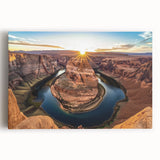 Stretched canvas artwork depicting a stunning landscape of colorful canyons under a vibrant sky, perfect for enhancing home decor with natural beauty.