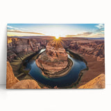 Stretched canvas print showcasing a vibrant landscape of canyons with rich earth tones, perfect for adding a serene touch to home decor. Ideal for nature enthusiasts.