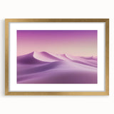Desert landscape framed art print with a gold mat, showcasing warm tones of orange and brown, ideal for enhancing modern home decor aesthetics.