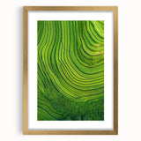 Elegant gold-framed landscape artwork featuring vibrant fields and a soft mat, ideal for enhancing home decor with a touch of nature-inspired elegance.