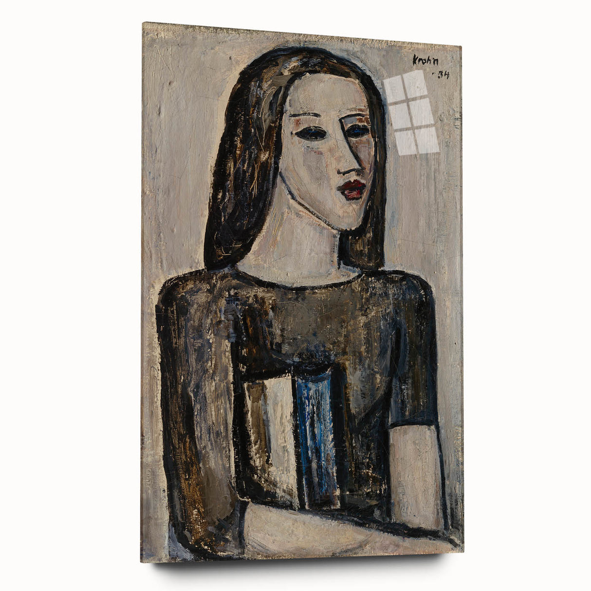 Modern Wall Art: Ernst Krohn’s Schoolgirl Portrait in Subdued Tones