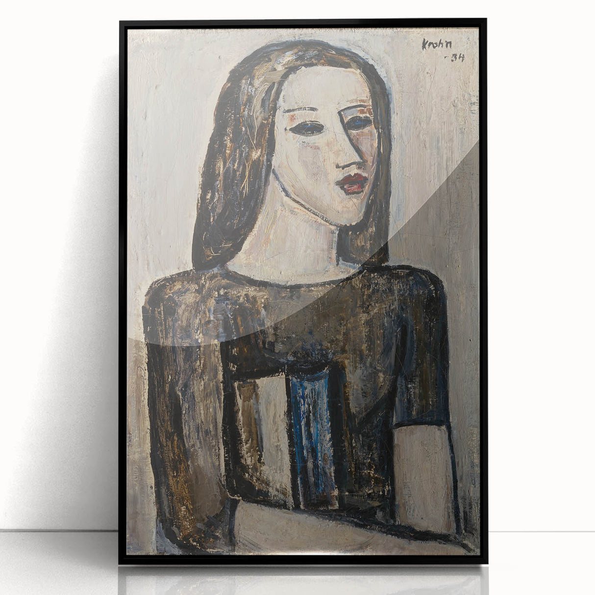 Modern Wall Art: Ernst Krohn’s Schoolgirl Portrait in Subdued Tones