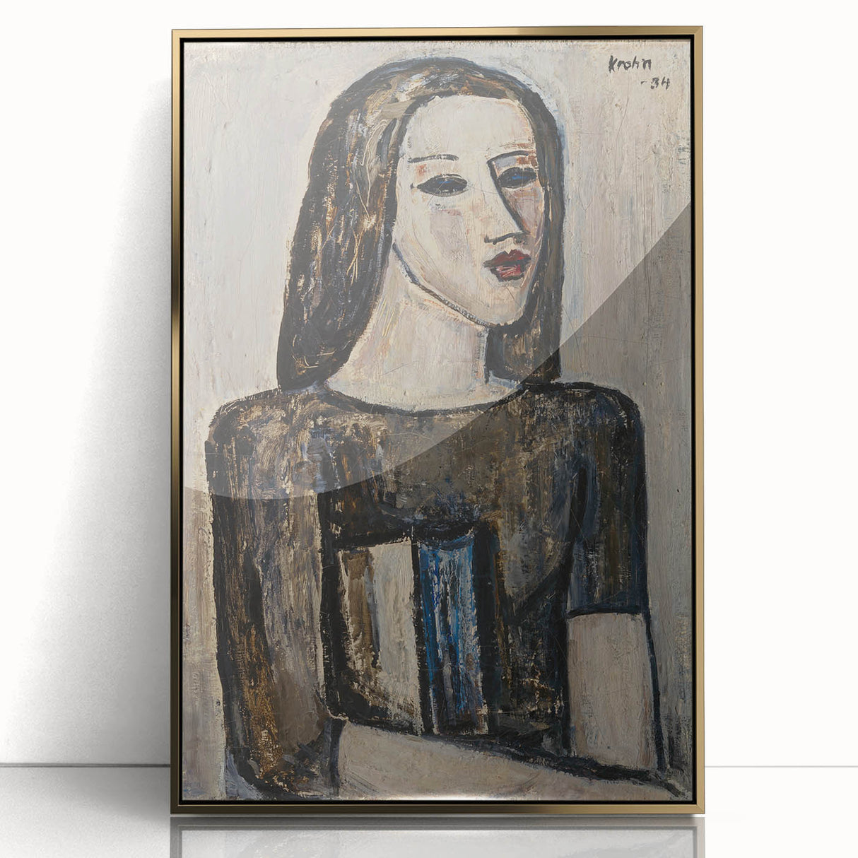 Modern Wall Art: Ernst Krohn’s Schoolgirl Portrait in Subdued Tones