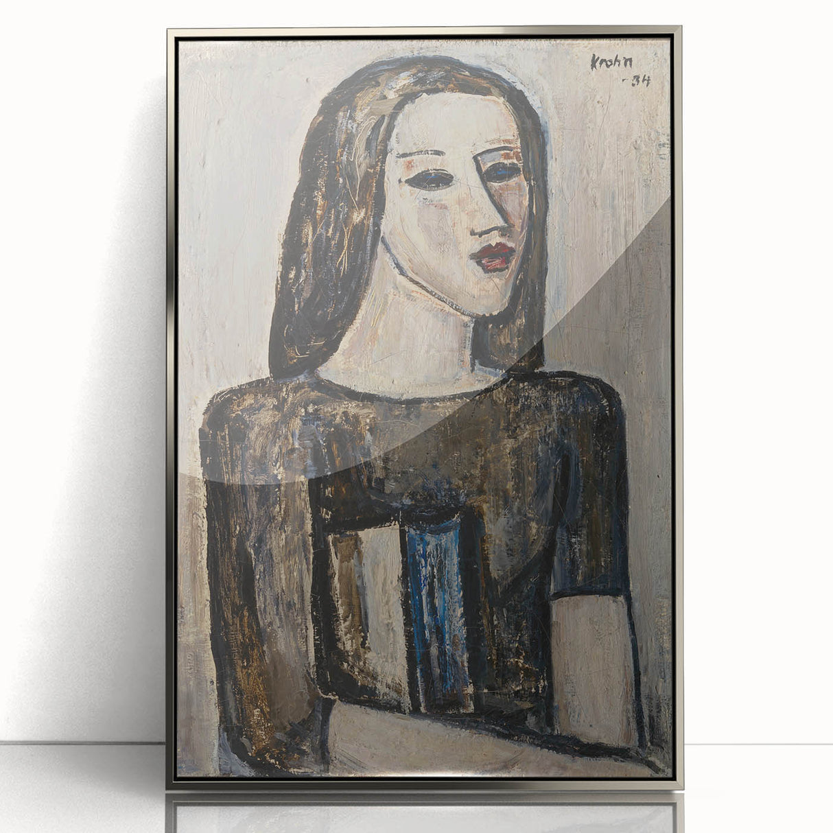 Modern Wall Art: Ernst Krohn’s Schoolgirl Portrait in Subdued Tones