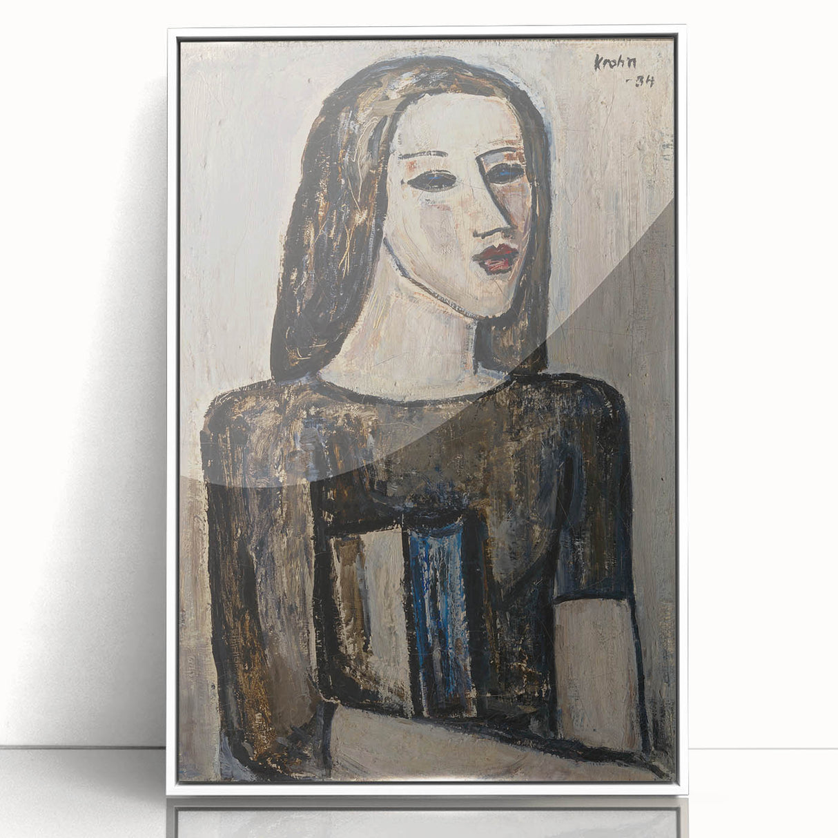 Modern Wall Art: Ernst Krohn’s Schoolgirl Portrait in Subdued Tones