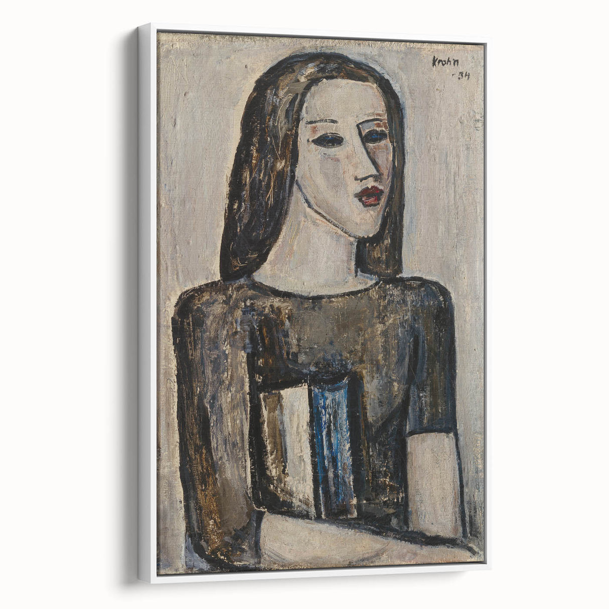 Modern Wall Art: Ernst Krohn’s Schoolgirl Portrait in Subdued Tones