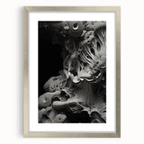 Textured abstract art print in muted earth tones on framed canvas, ideal for bedroom wall decor.