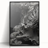 Large abstract wall art featuring mid-century modernist design in muted earth tones on a framed acrylic print.