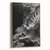 Framed canvas depicting a vintage-style black landscape painting, ideal for bedroom wall art.