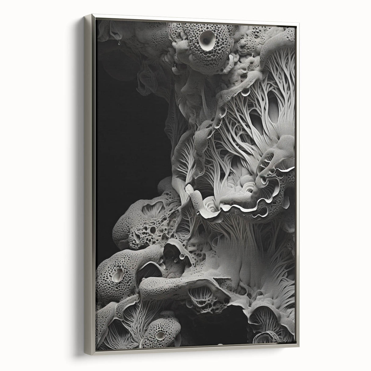 Landscape art painting on framed canvas, featuring a vintage black wall art style with colorful elements.