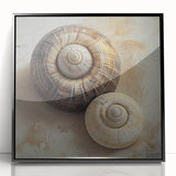 Large abstract wall art depicting nature elements in black and white tones, framed in acrylic.