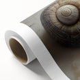 Art deco poster of nature elements in muted green and brown, rolled canvas, ideal for nursery wall art.