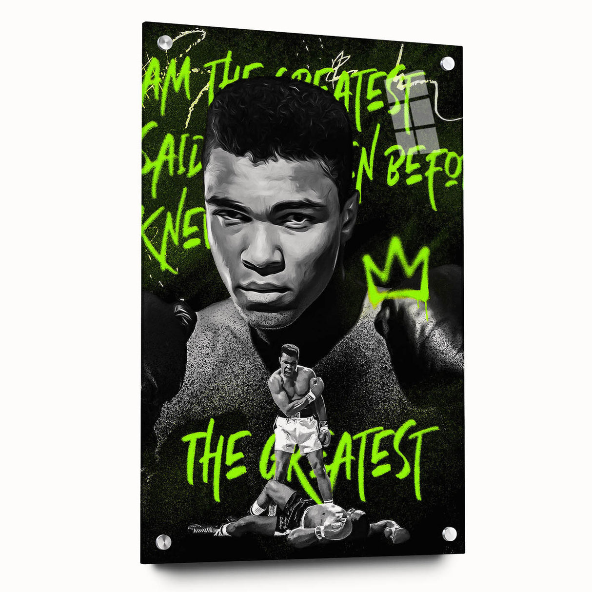 Iconic Pop Art Wall Art - Ali Canvas with Green and Black