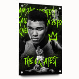 Iconic Pop Art Wall Art - Ali Canvas with Green and Black