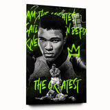 Iconic Pop Art Wall Art - Ali Canvas with Green and Black