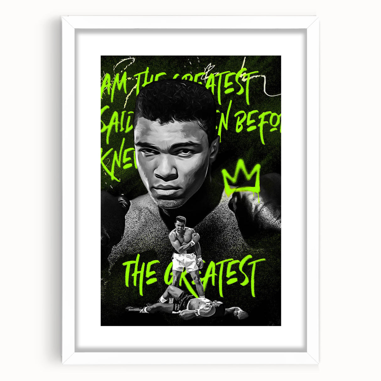 Iconic Pop Art Wall Art - Ali Canvas with Green and Black